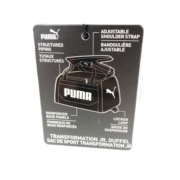 NEW PUMA Unisex Child Evercat Transformation Sports Duffel Bag Black Gold - Picture 6 of 16